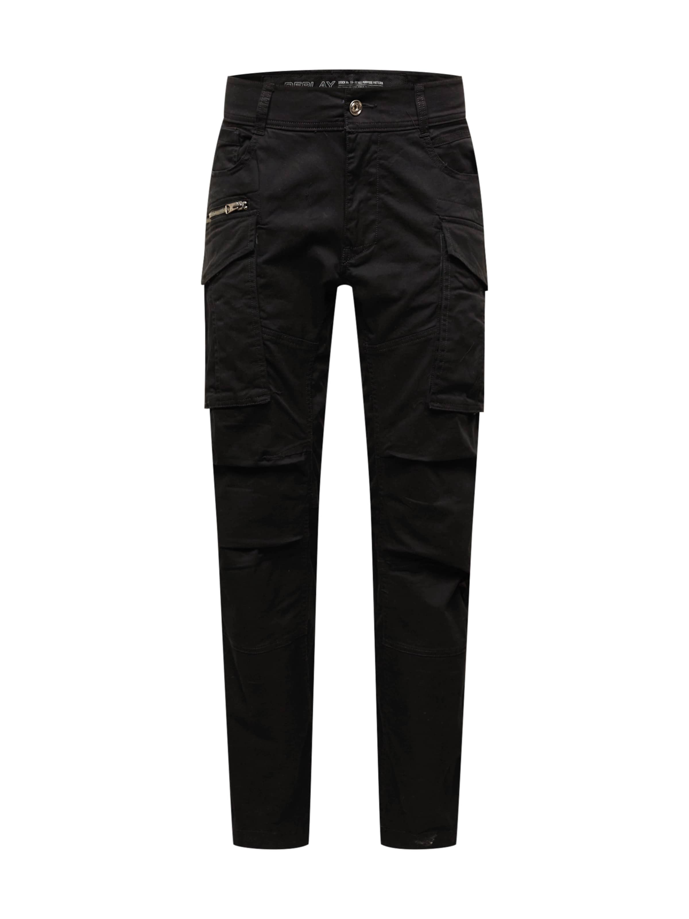Pantaloni cargo 'Joe' di REPLAY in nero: frontale