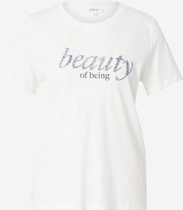 T-shirt s.Oliver en blanc : devant