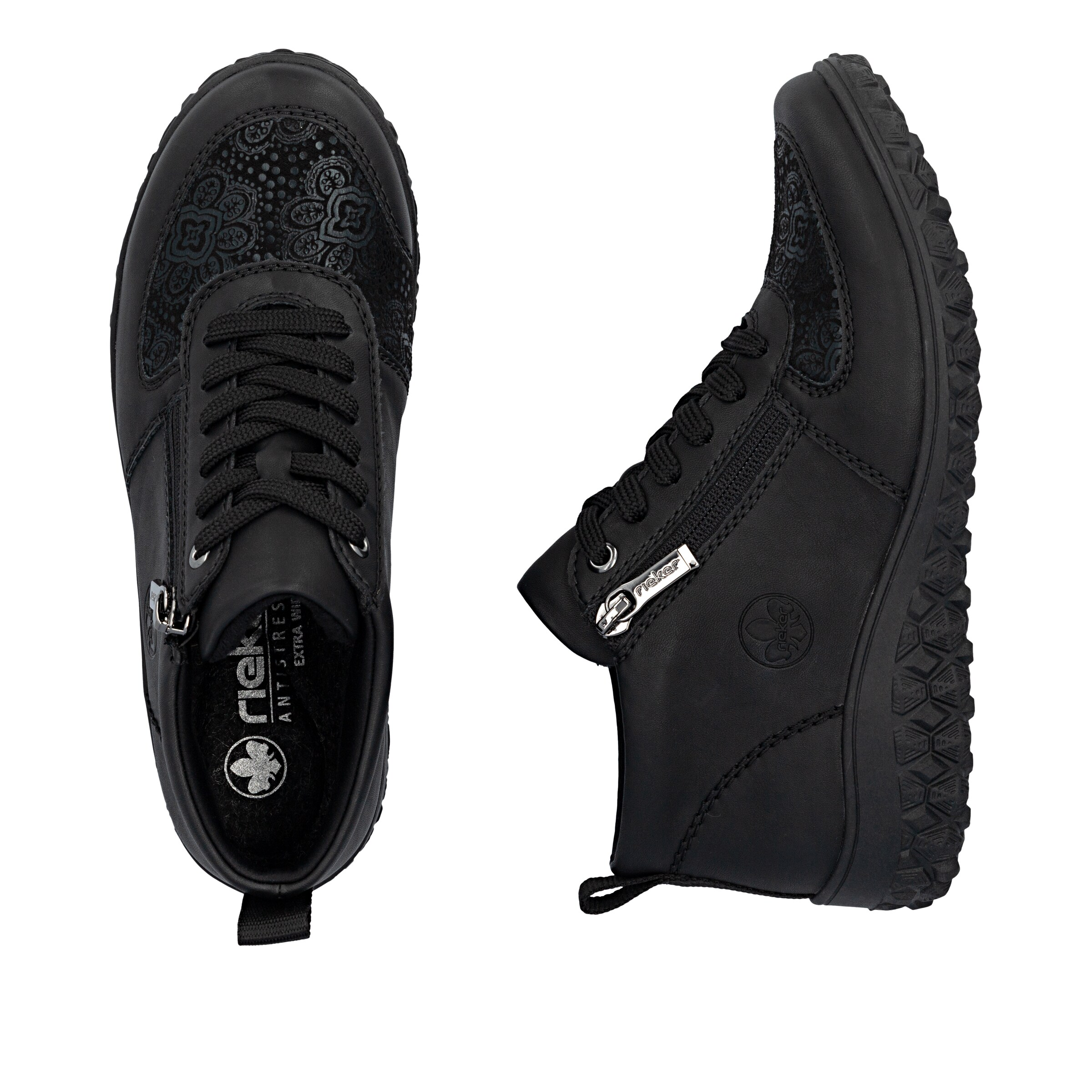 Rieker Schnürstiefelette in Schwarz