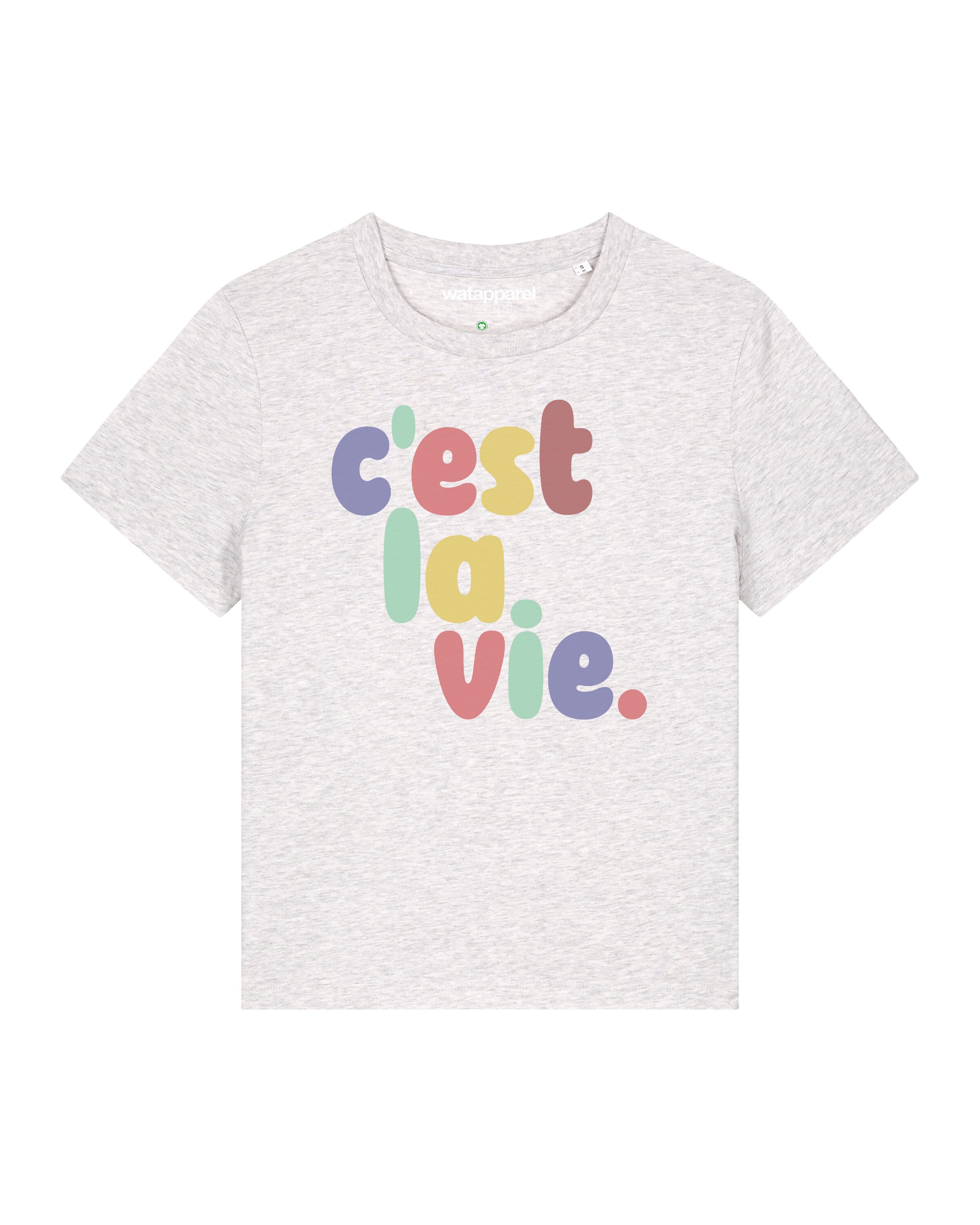 T-shirt 'c'est la vie' Watapparel en gris : devant
