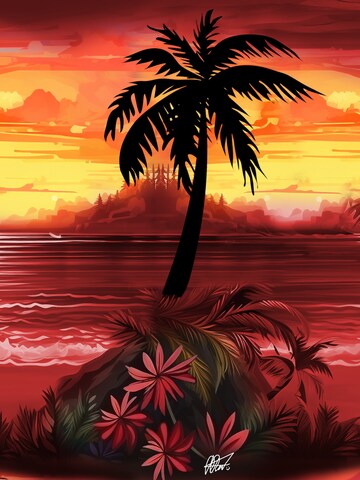 Hawaiihemdshop.de - Regular Fit Camisa 'Hawaiihemd Evening Sun' em vermelho