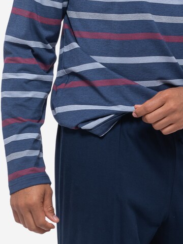 Ammann Pyjama lang 'Night & Home Cotton' in Blauw