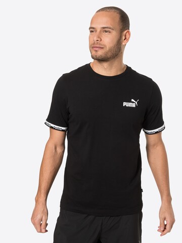 PUMATehnička sportska majica 'Amplified' - crna boja: prednji dio