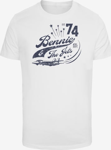 F4NT4STIC Shirt 'Elton John Bennie And The Jets' in Wit: voorkant
