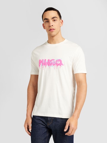 HUGO Red T-shirt 'Dacation' i vit: framsida