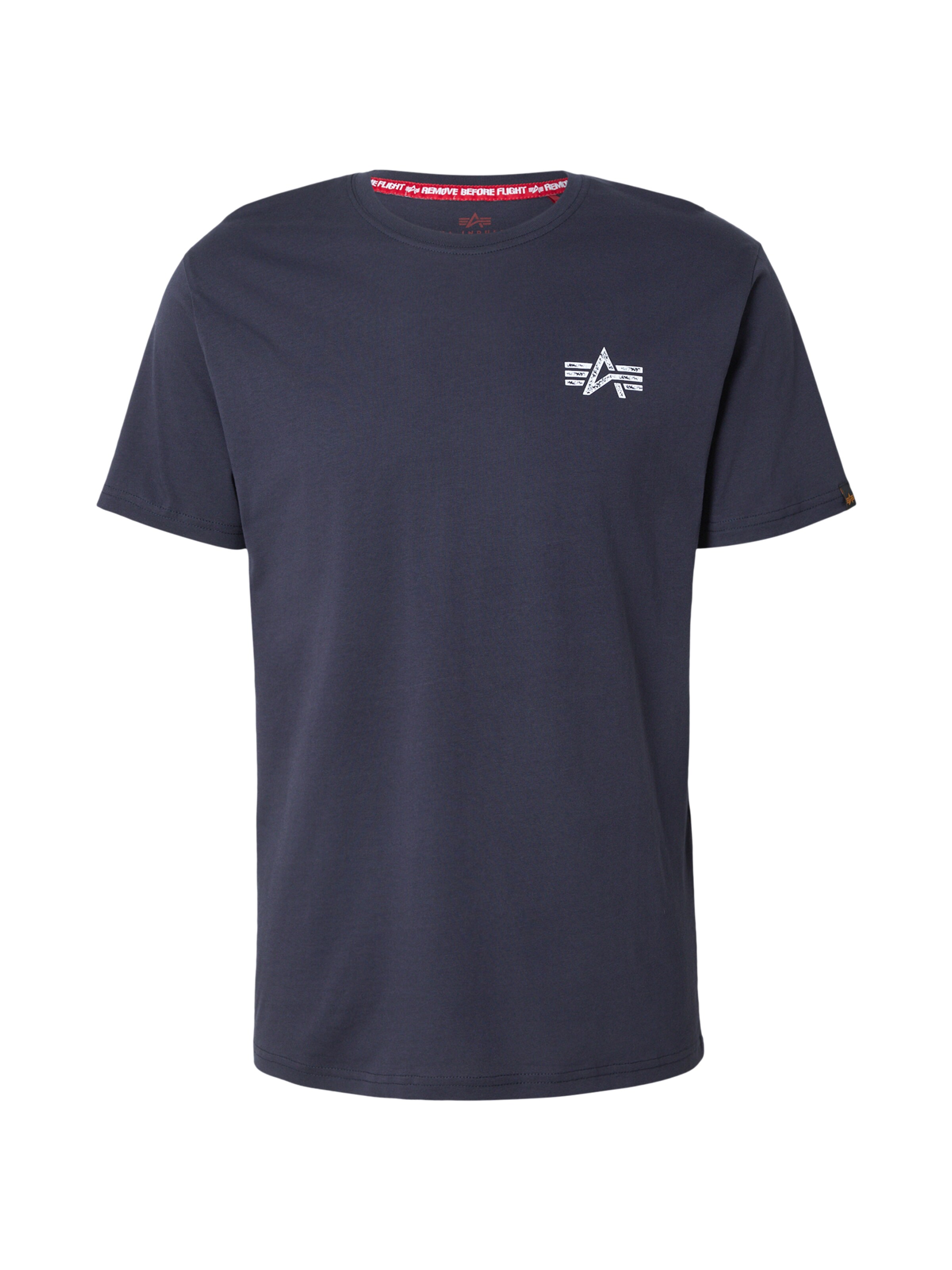 mėlyna ALPHA INDUSTRIES Marškinėliai: priekis