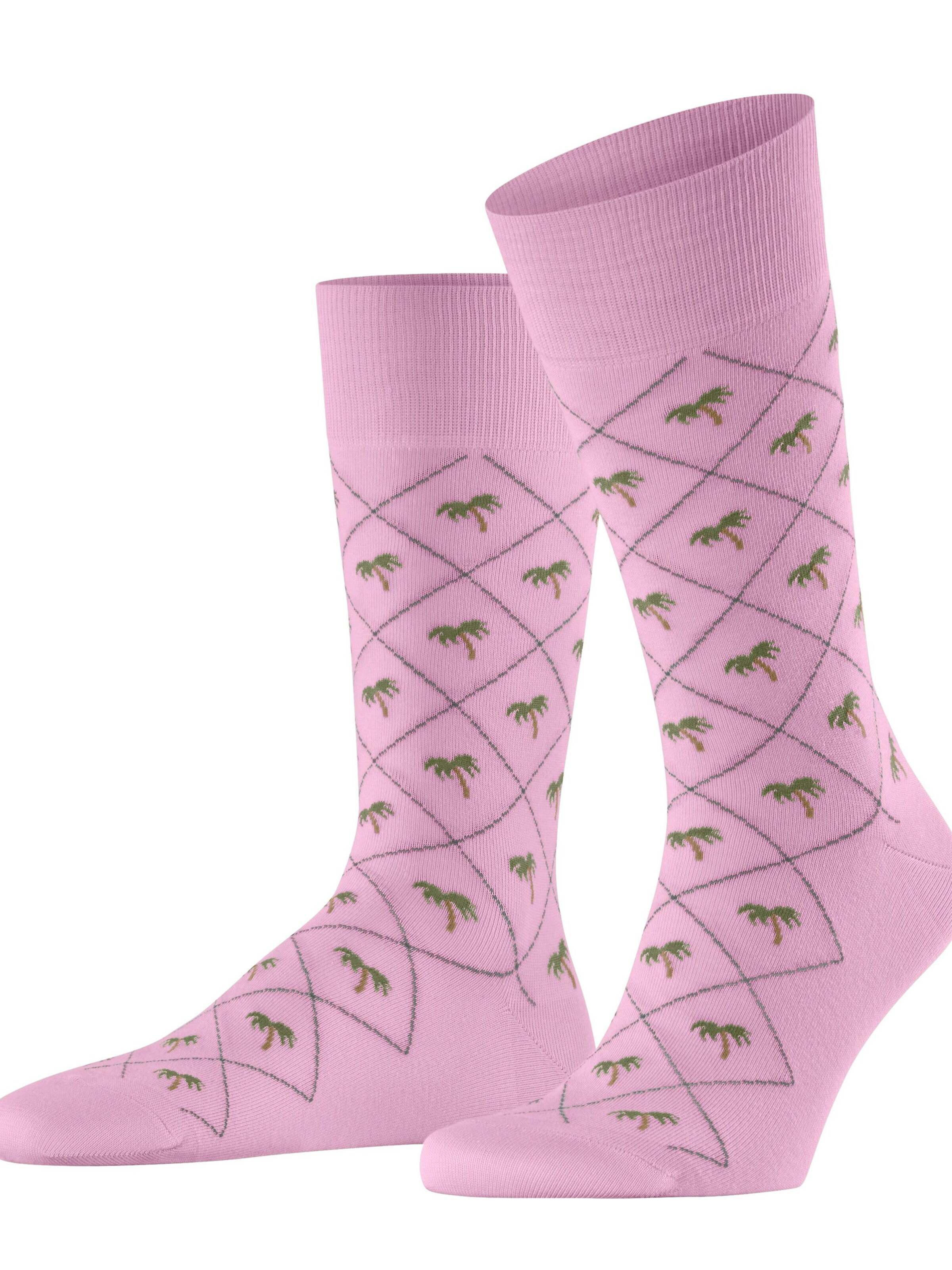 BURLINGTON Socks 'Palm Tree' in Pink: front