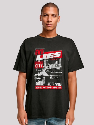 F4NT4STIC Shirt 'Guns N' Roses Lies City Rock Music' in Zwart: voorkant