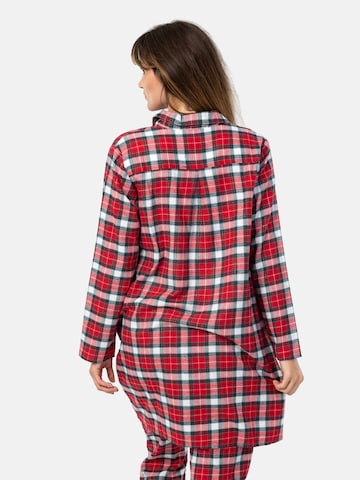 LEAFLETIC Schlafshirt 'Leafletic Women's Flannel Tops'‌‌‌‌ in Rot