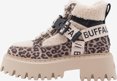 BUFFALO Gležnjače na vezanje 'ASPEN' u boja pijeska / cappuccino / crna, Pregled proizvoda