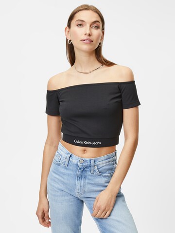 Calvin Klein Jeans Regular Тениска в черно: отпред