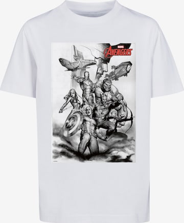 T-Shirt 'Avengers' F4NT4STIC en blanc : devant