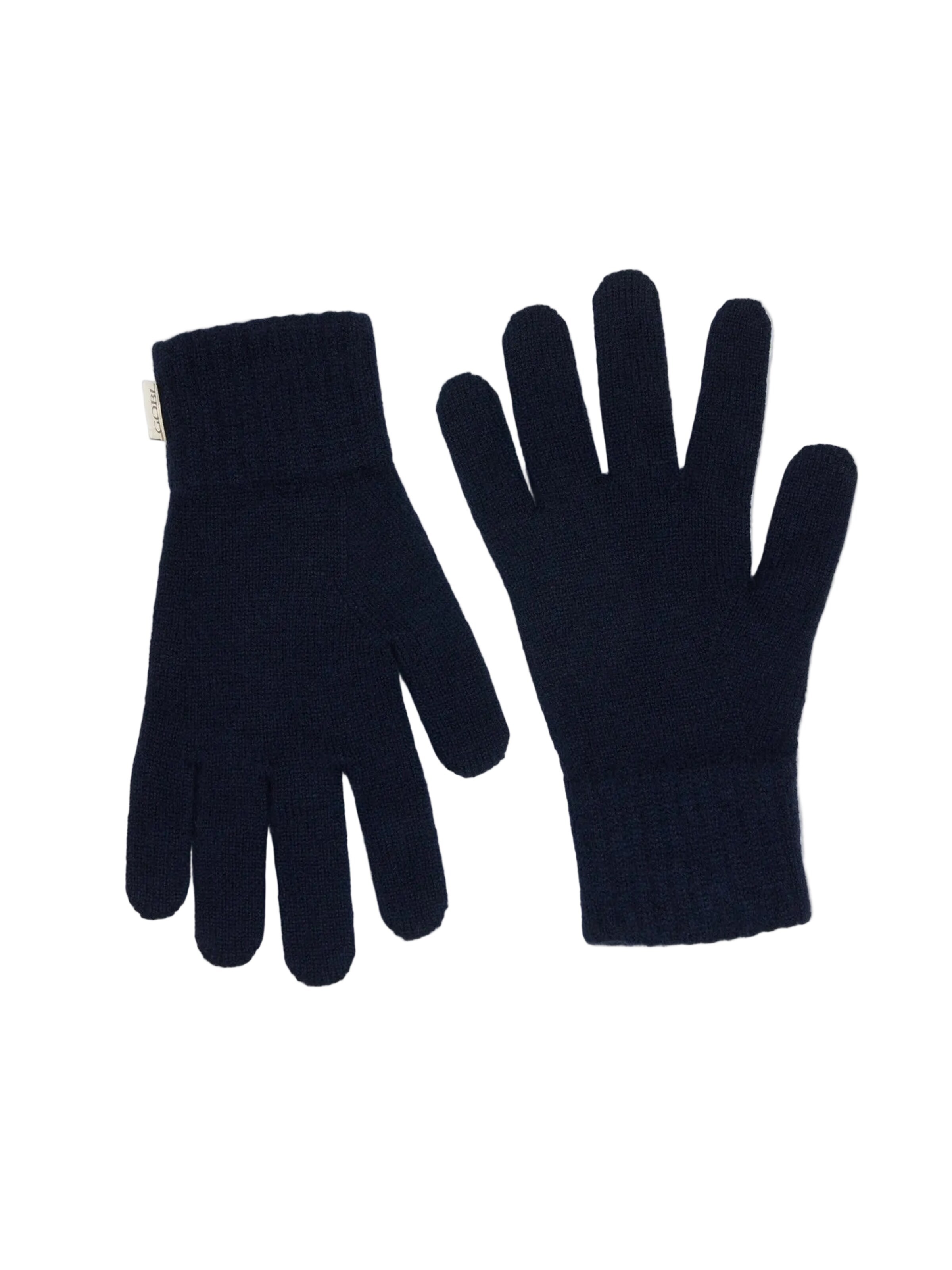 GOBI Cashmere Fingerhandsker 'Essential Knit Cashmere Gloves' i blå: forside