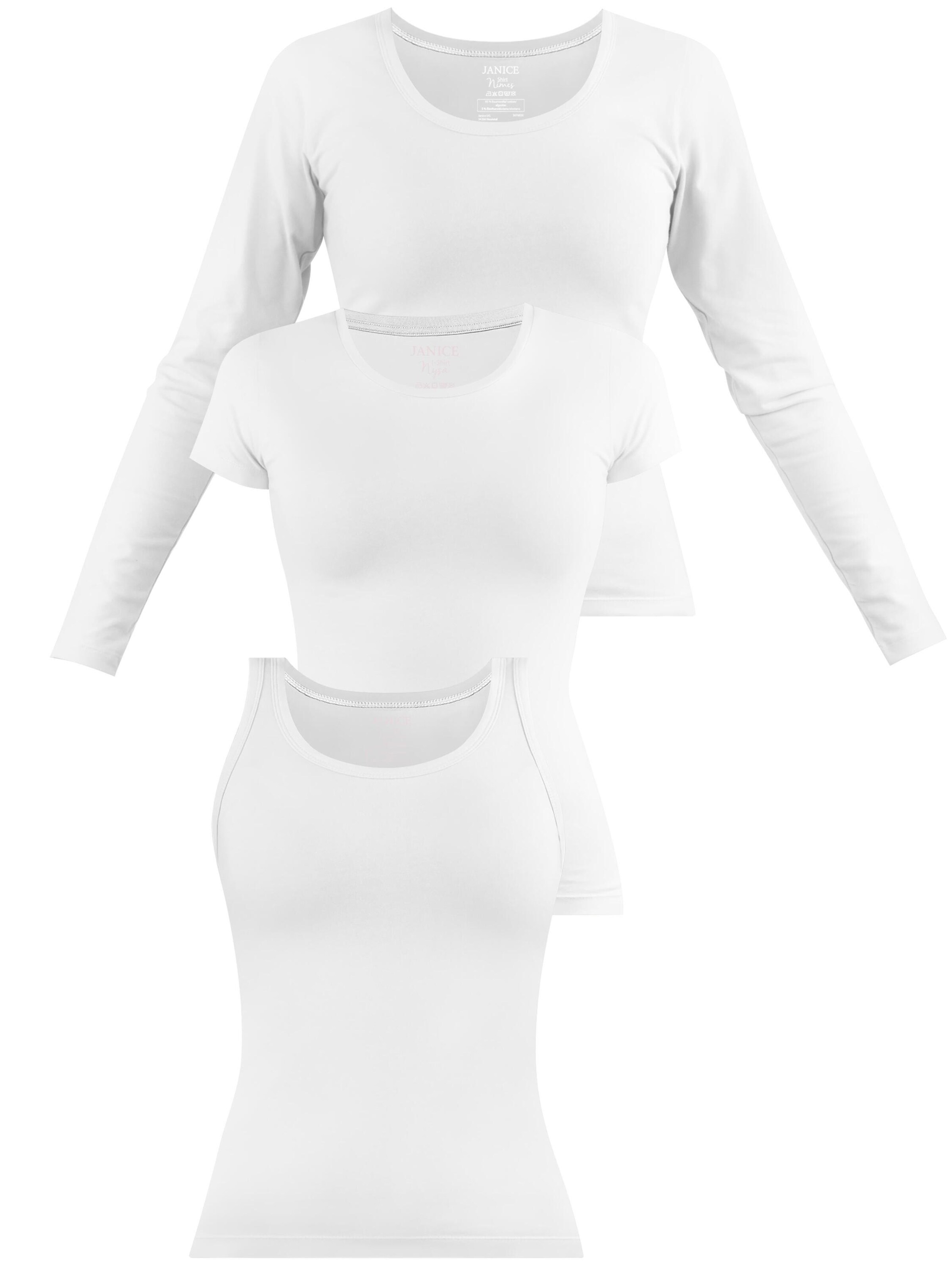 Janice - Camiseta en blanco: frente