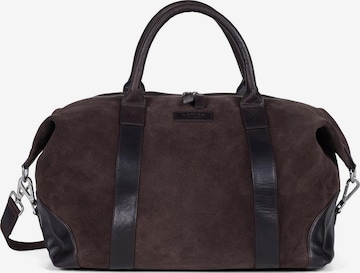 Sac week-end 'Weekend Bag Steven Suede Chocolate Brown' Howard London en marron : devant