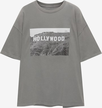 T-shirt Pull&Bear en gris : devant