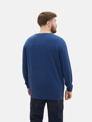 TOM TAILOR Men + Regular Fit Pullover i blå