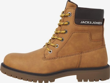 JACK & JONES Lace-up boots 'JFWFINIUS' in Brown: front
