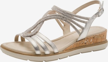 Tamaris Sandalen met riem in Zilver: voorkant