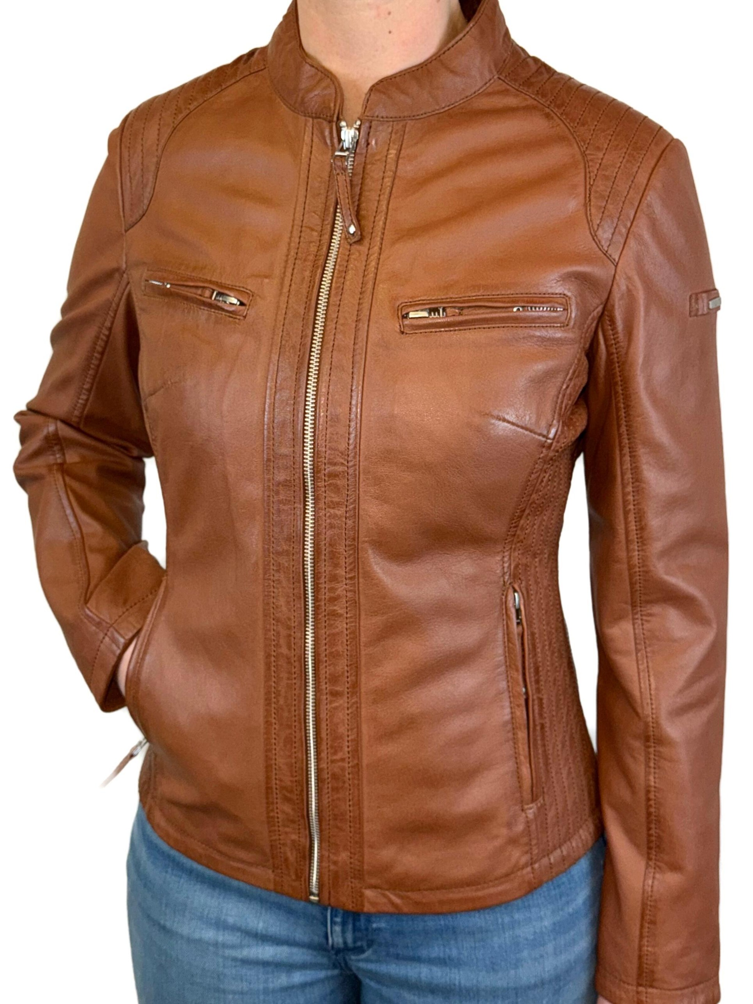 Veste mi-saison 'Alice' CABRINI en marron : devant