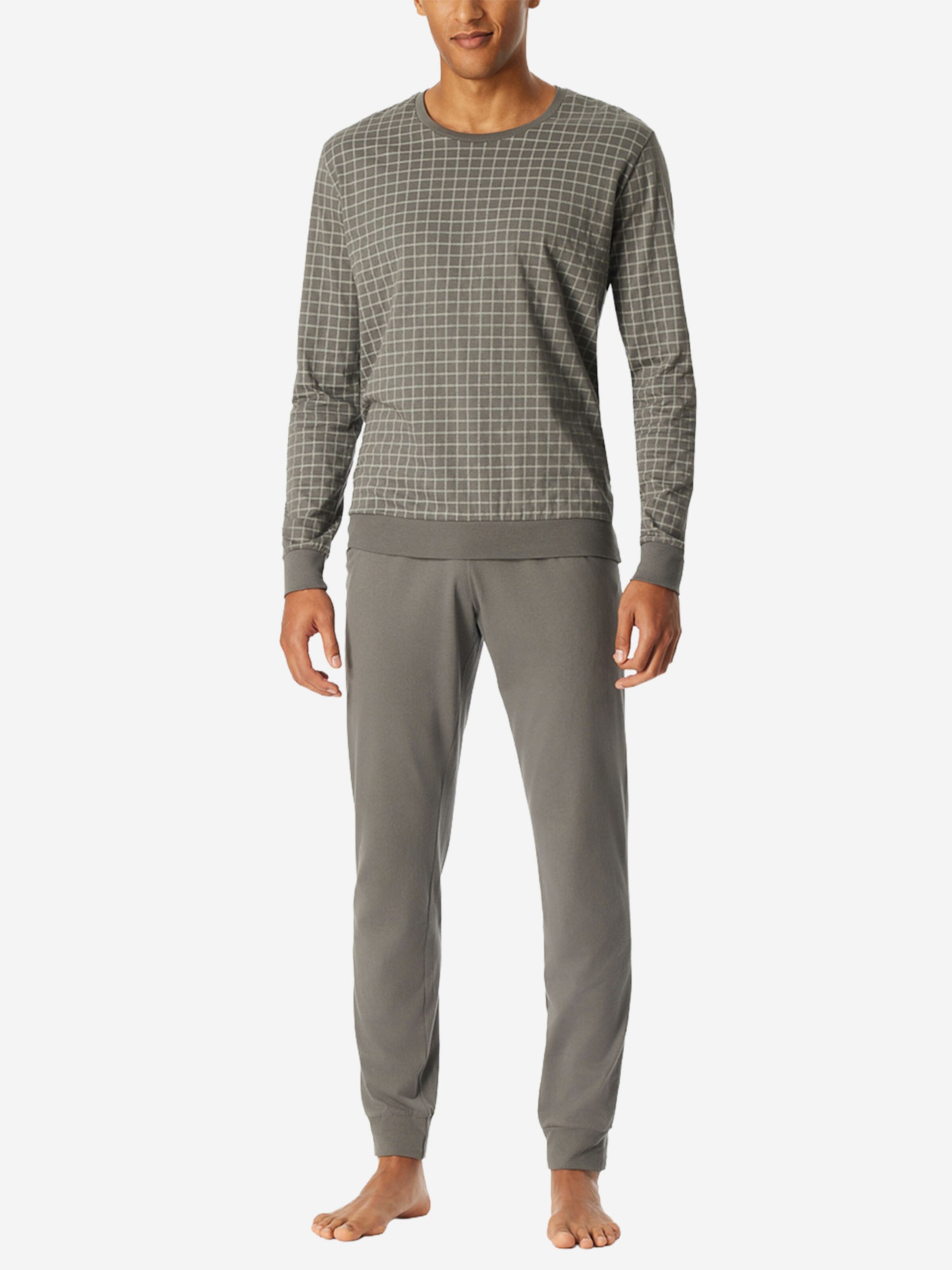 uncover by SCHIESSER Long Pajamas ' Nightwear Serie ' in Grey