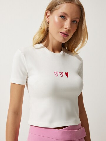 Happiness İstanbul Тениска в бежово: отпред