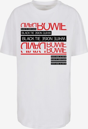 F4NT4STIC T-shirt oversize 'David Bowie Music Band Merchandise Schwarz Tie Weiß Noise' en rouge / noir / blanc, Vue avec produit