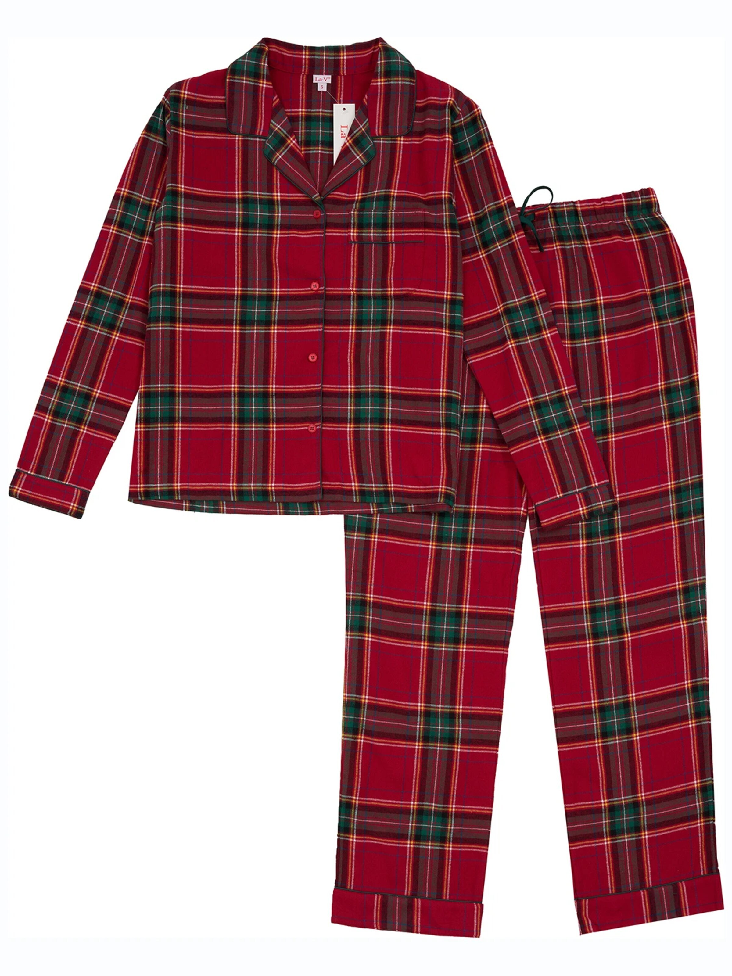 La V Pajama in Red: front