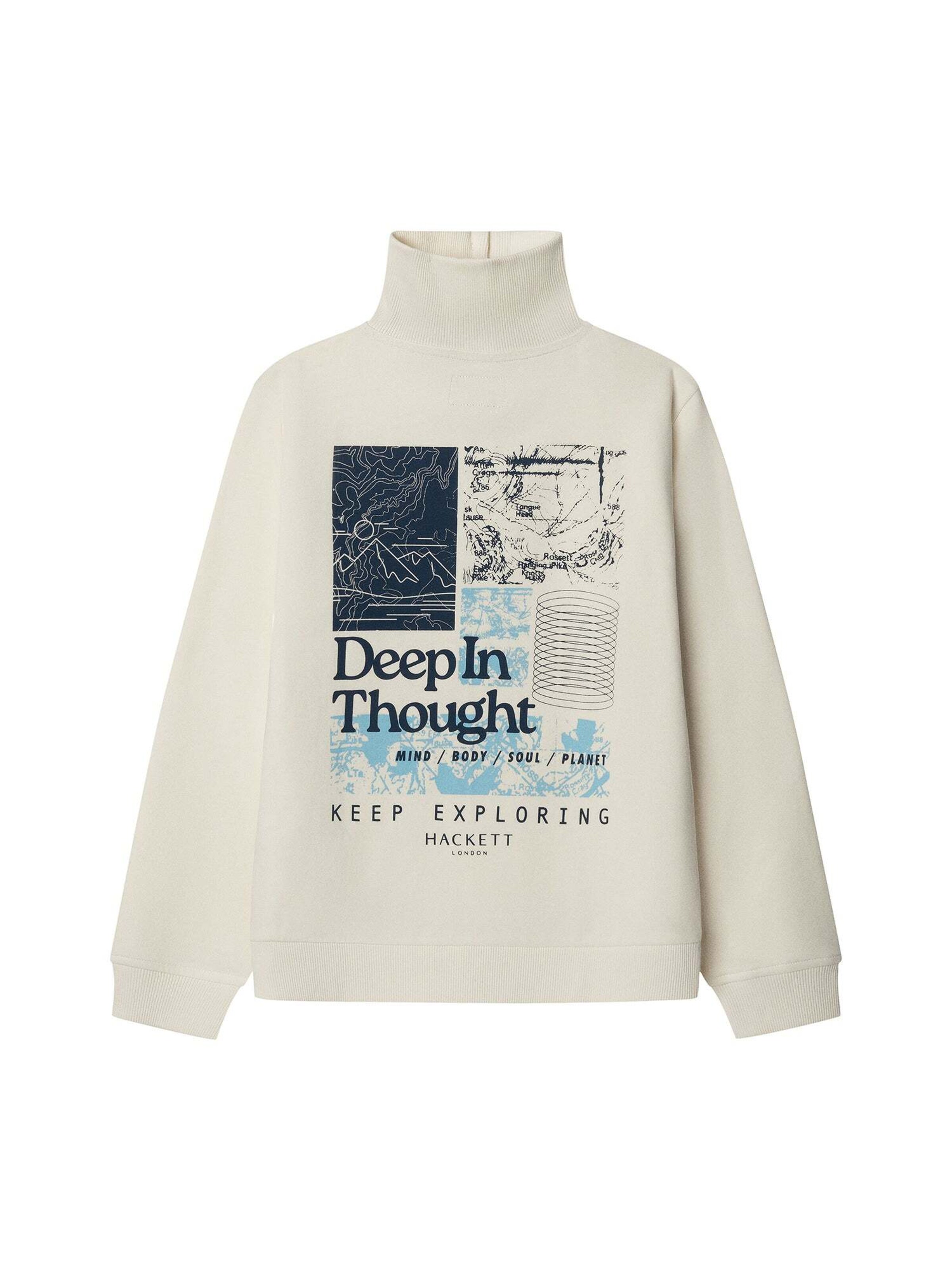 Hackett London Sweatshirt 'Deep In Thought' in White