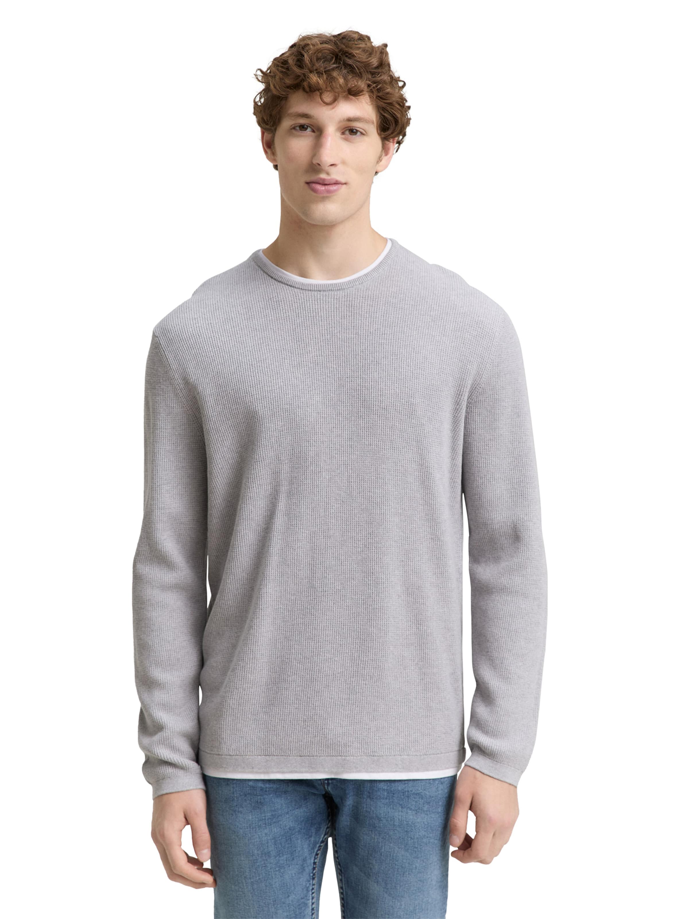 TOM TAILOR DENIM Sweater in Grey: front