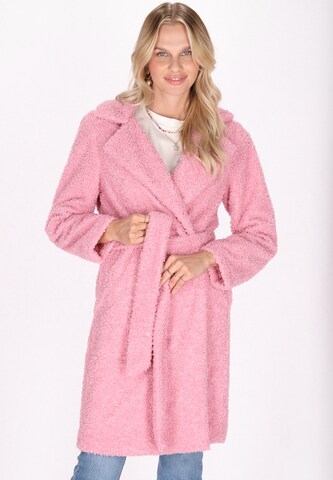 Cappotto di mezza stagione di IZIA in rosa: frontale