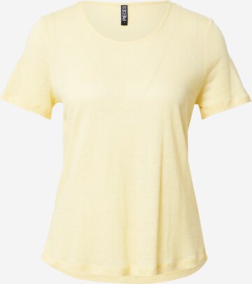 PIECES Majica 'PHOEBE' | rumena barva: sprednja stran