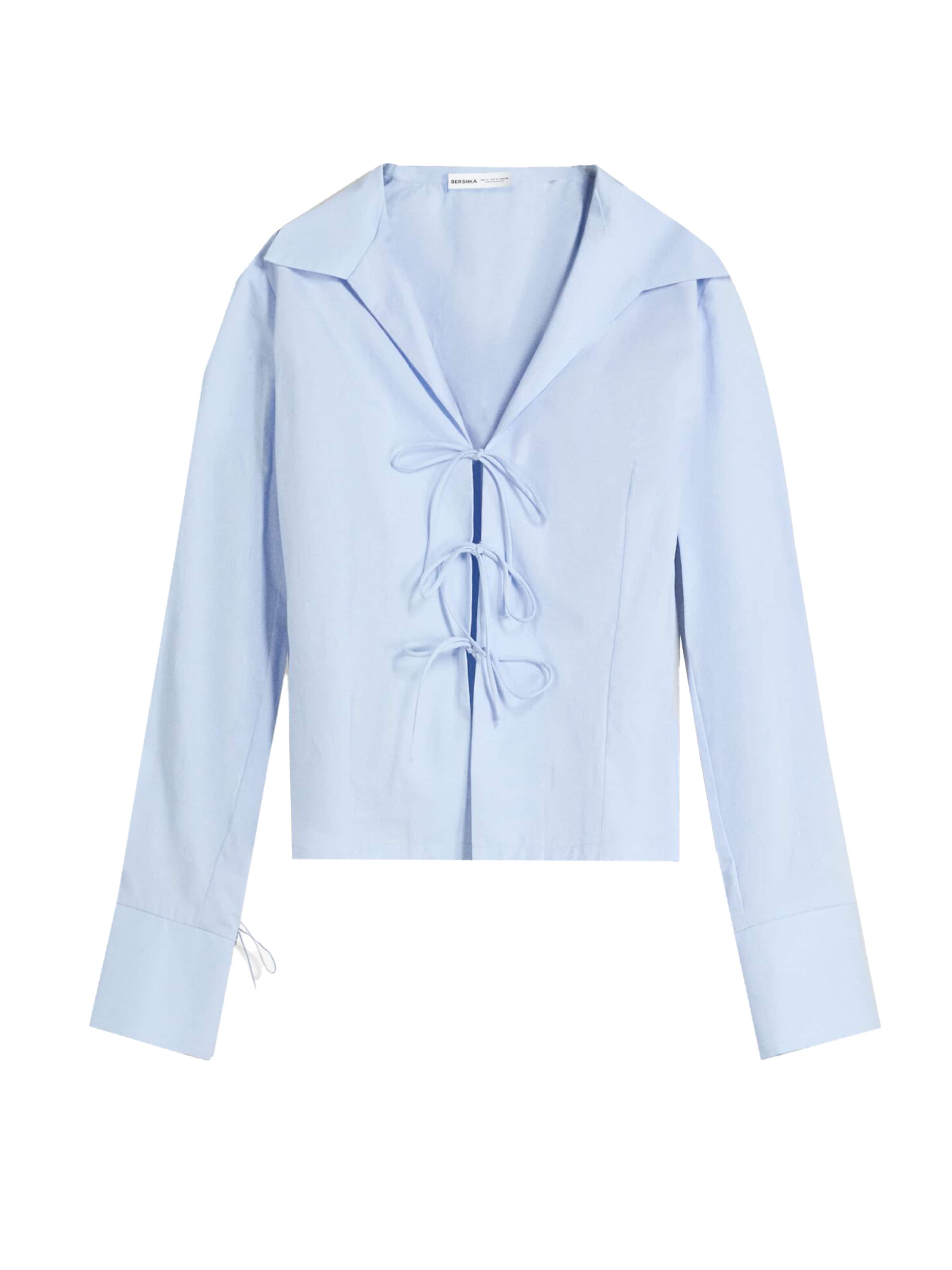 Bershka Блуза в синьо: отпред