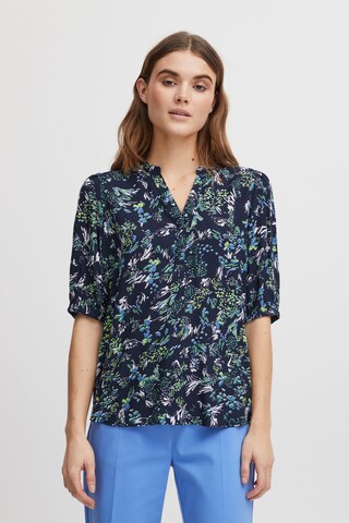 Camicia da donna 'Merla' di Fransa in blu: frontale