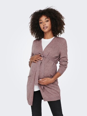 Only Maternity Gebreid vest in Bruin