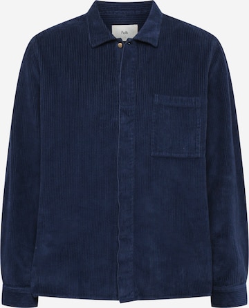 Coupe regular Chemise Folk en bleu : devant