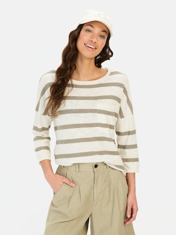 CAMEL ACTIVE Rundhals Pullover aus Baumwolle in Grün: Vorderseite