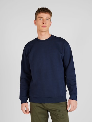 Sweat-shirt QS en bleu : devant