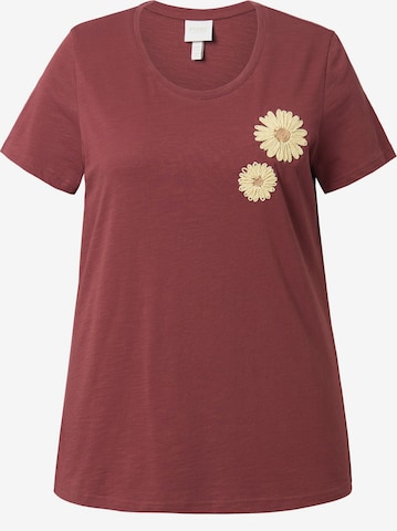 T-shirt Ulla Popken en marron : devant