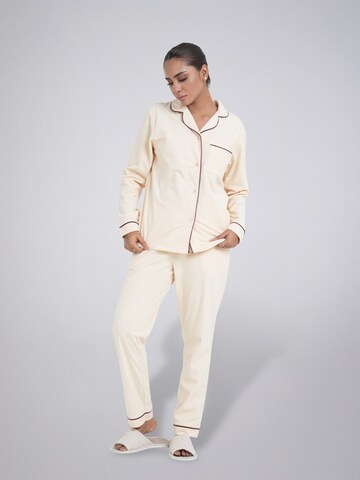LEAFLETIC Pyjamas 'Leafletic Women’s Nightwear Long set' i beige