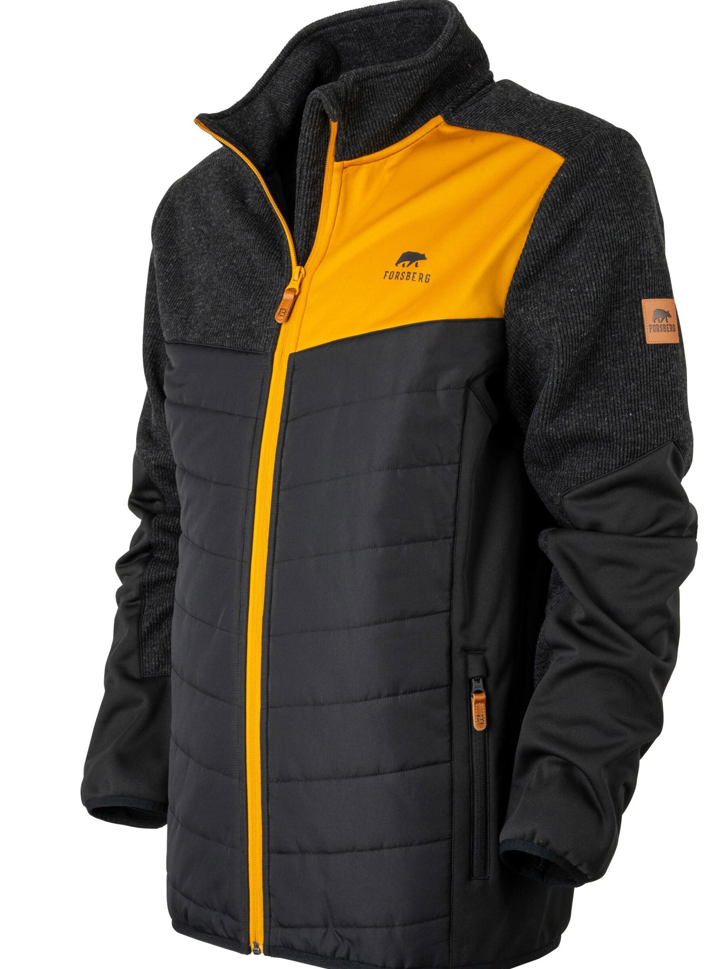 FORSBERG Fleece Jacket 'Aeresmann Strickfleecejacke' in Black: front