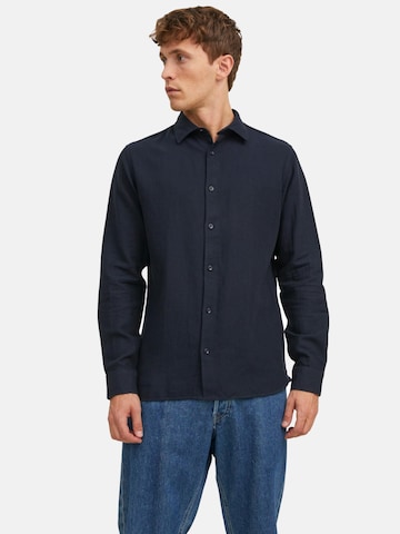 JACK & JONES Regular fit Button Up Shirt 'Layne' in Blue: front