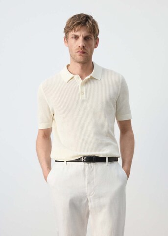 MANGO MAN Shirt 'Pointele' in White: front