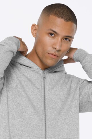 Harlem Soul Zip-Up Hoodie in Grey