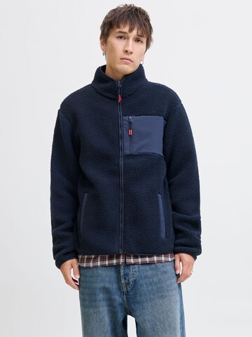 JACK & JONES Fleecejakke 'JJThatcher' i blå: forside