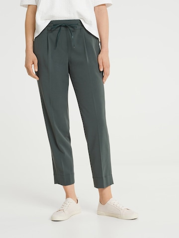 OPUS Regular Pleat-front trousers 'Melosa' in Green: front