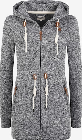 Oxmo Strickfleecejacke 'Thora' in Grau: predná strana