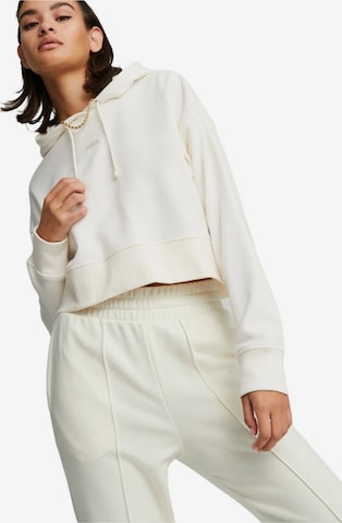Giacca di felpa 'Puma Classics Cropped Hoodie' di PUMA in bianco: frontale