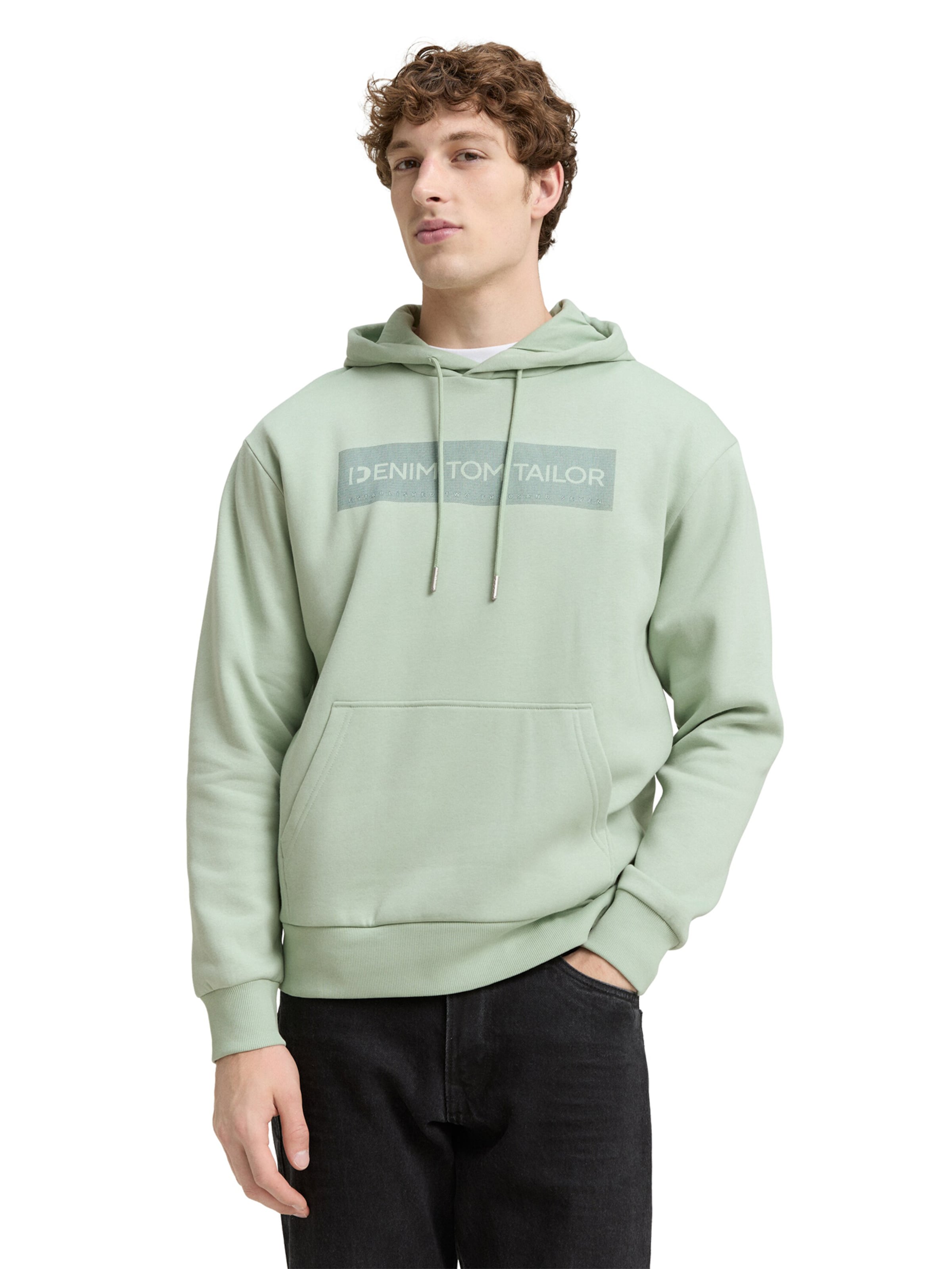 TOM TAILOR DENIM Sweatshirt in Green: front