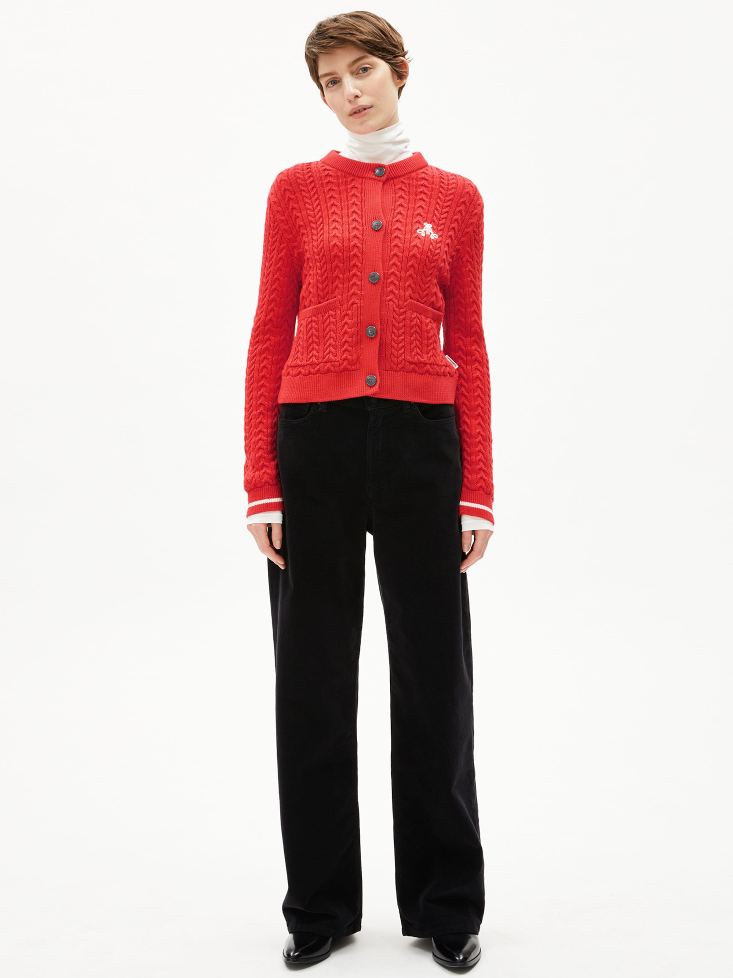 ARMEDANGELS Gebreid vest in Rood